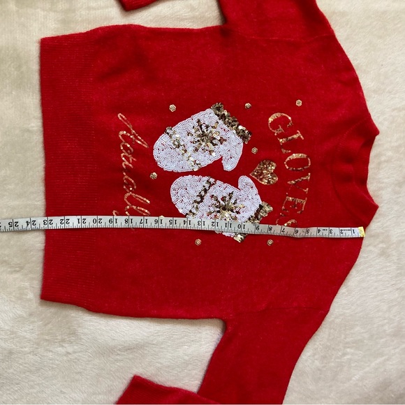 H&M Christmas Knit Sweater wool blend with Sequin Motif size:XS - Picture 10 of 13